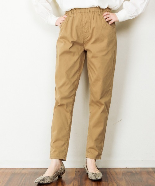 atONE(アットワン)の「atONE ウエストゴムテーパードツイルパンツ(その他パンツ・レディース・ブラック/カーキ/ベージュ・M/L/LL/3L/4L)」の10枚目の写真