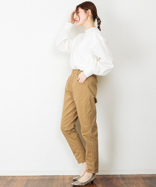 atONE(アットワン)の「atONE ウエストゴムテーパードツイルパンツ(その他パンツ・レディース・ブラック/カーキ/ベージュ・M/L/LL/3L/4L)」の15枚目の写真