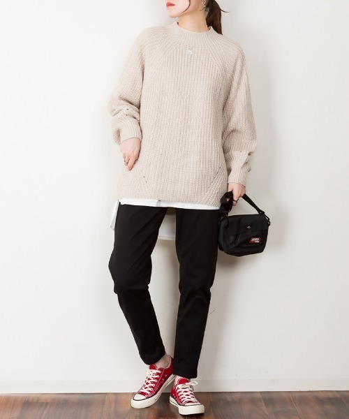 atONE(アットワン)の「atONE ウエストゴムテーパードツイルパンツ(その他パンツ・レディース・ブラック/カーキ/ベージュ・M/L/LL/3L/4L)」の7枚目の写真