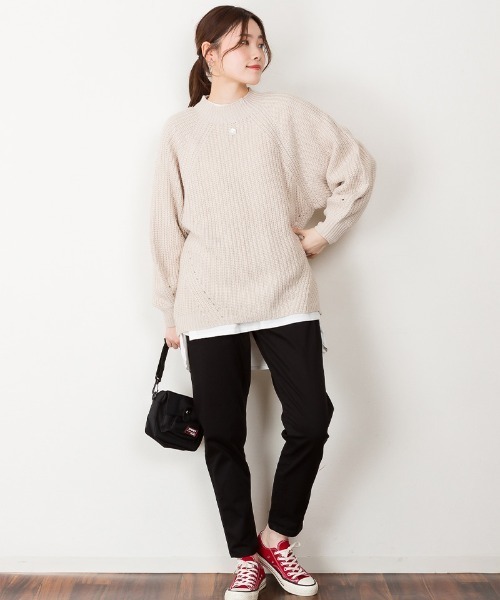 atONE(アットワン)の「atONE ウエストゴムテーパードツイルパンツ(その他パンツ・レディース・ブラック/カーキ/ベージュ・M/L/LL/3L/4L)」の8枚目の写真