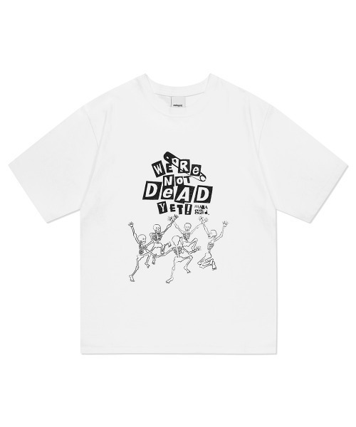 MAHAGRID(マハグリッド)の「『mahagrid/マハグリッド』HAPPY SKELETON TEE/ハッピースケルトン 半袖 カットソー(Tシャツ/カットソー・レディース・ホワイト/ブラック・XL/S/L/M)」の1枚目の写真