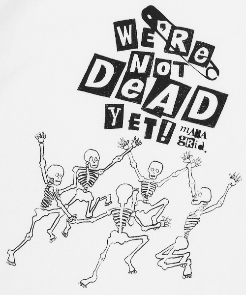 MAHAGRID(マハグリッド)の「『mahagrid/マハグリッド』HAPPY SKELETON TEE/ハッピースケルトン 半袖 カットソー(Tシャツ/カットソー・レディース・ホワイト/ブラック・XL/S/L/M)」の3枚目の写真