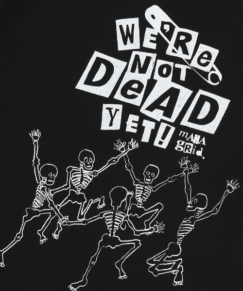 MAHAGRID(マハグリッド)の「『mahagrid/マハグリッド』HAPPY SKELETON TEE/ハッピースケルトン 半袖 カットソー(Tシャツ/カットソー・レディース・ホワイト/ブラック・XL/S/L/M)」の11枚目の写真