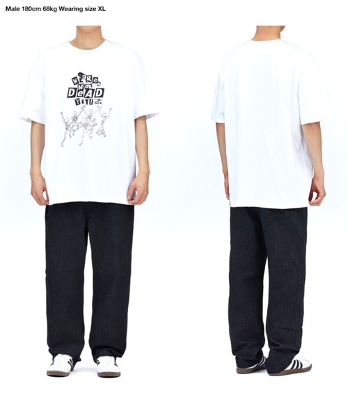 MAHAGRID(マハグリッド)の「『mahagrid/マハグリッド』HAPPY SKELETON TEE/ハッピースケルトン 半袖 カットソー(Tシャツ/カットソー・レディース・ホワイト/ブラック・XL/S/L/M)」の12枚目の写真