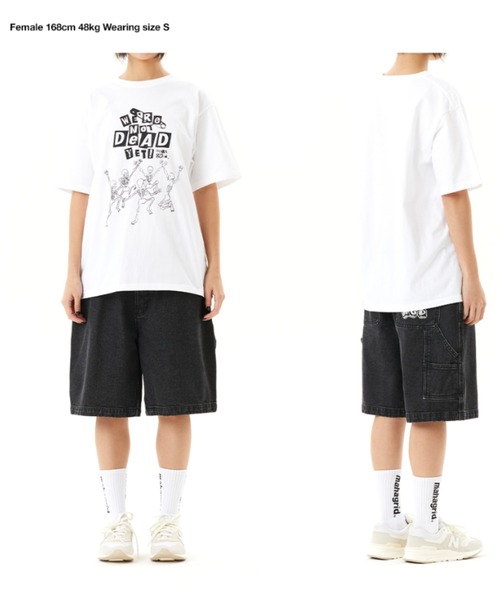 MAHAGRID(マハグリッド)の「『mahagrid/マハグリッド』HAPPY SKELETON TEE/ハッピースケルトン 半袖 カットソー(Tシャツ/カットソー・レディース・ホワイト/ブラック・XL/S/L/M)」の8枚目の写真