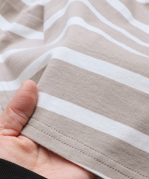 reca(レカ)の「ノースリーブボーダーカットソー(タンクトップ・レディース・グレイッシュベージュ/ブラック/オフホワイト/ラベンダー・M)」の18枚目の写真