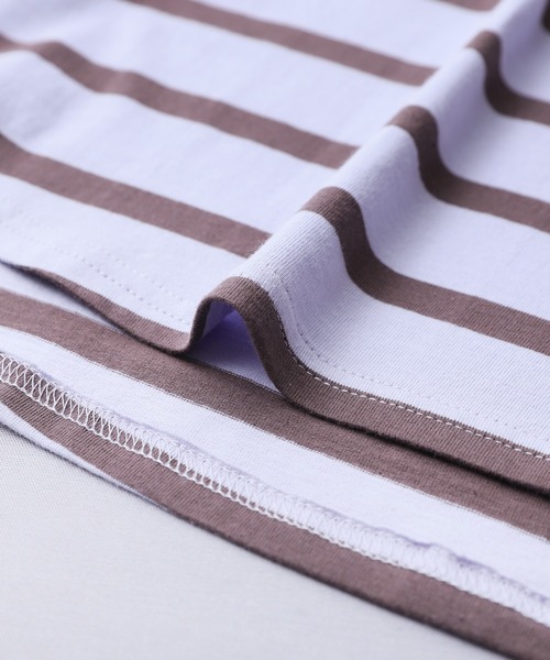 reca(レカ)の「ノースリーブボーダーカットソー(タンクトップ・レディース・グレイッシュベージュ/ブラック/オフホワイト/ラベンダー・M)」の11枚目の写真