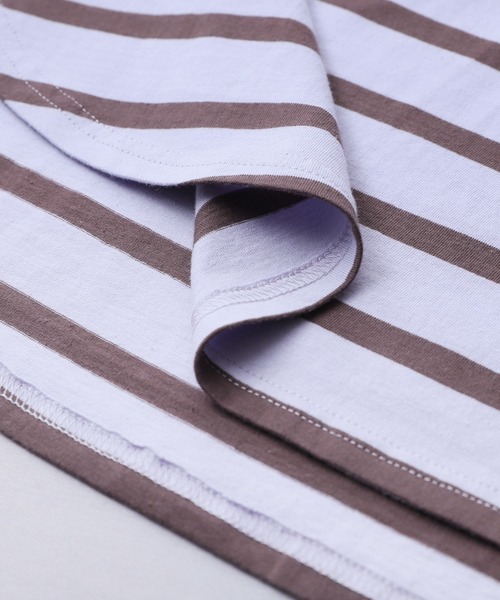 reca(レカ)の「ノースリーブボーダーカットソー(タンクトップ・レディース・グレイッシュベージュ/ブラック/オフホワイト/ラベンダー・M)」の10枚目の写真