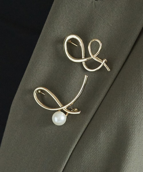 SETUP7（セットアップセブン）の「【SETUP7】TTS3097 メタルパールブローチ ピン バッジ コサージュ（ブローチ/コサージュ・レディース・ゴールド・FREE）」の3枚目の写真