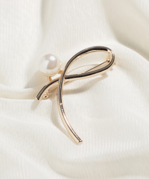 SETUP7（セットアップセブン）の「【SETUP7】TTS3097 メタルパールブローチ ピン バッジ コサージュ（ブローチ/コサージュ・レディース・ゴールド・FREE）」の6枚目の写真