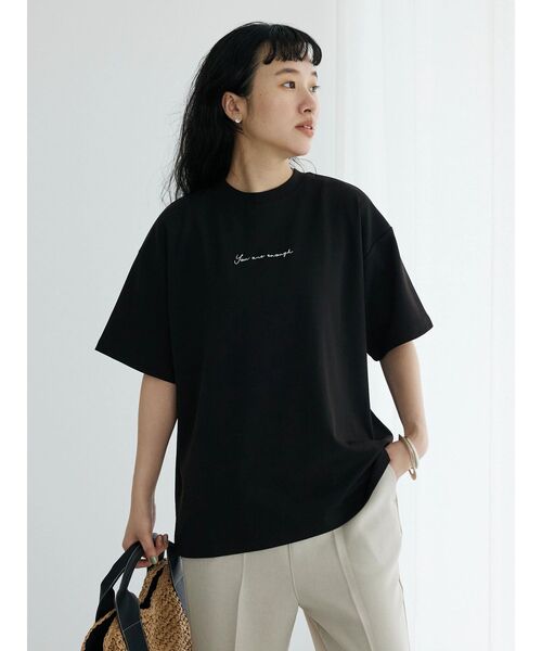 CRAFT STANDARD BOUTIQUE(クラフトスタンダードブティック)の「梨地カット刺繍TEE(Tシャツ/カットソー・レディース・ブルー/ブラック/ライトグレー・M/L/XL)」の20枚目の写真