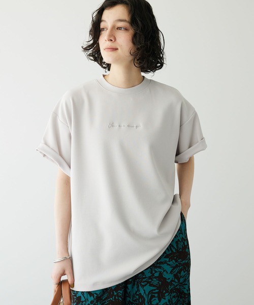 CRAFT STANDARD BOUTIQUE(クラフトスタンダードブティック)の「梨地カット刺繍TEE(Tシャツ/カットソー・レディース・ブルー/ブラック/ライトグレー・M/L/XL)」の3枚目の写真