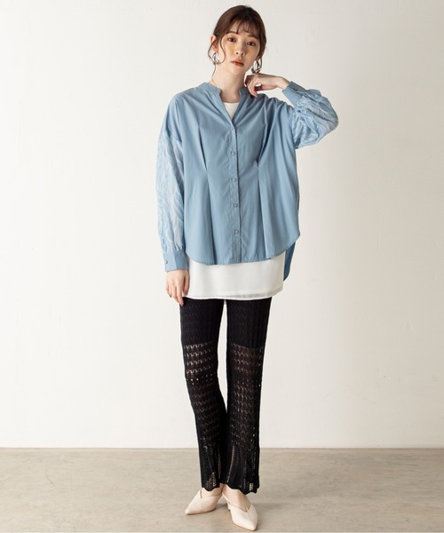 MILLION CARATS（ミリオンカラッツ）の「透け感が爽やかな印象を与えるオープンワークニットパンツ（その他パンツ・レディース・ブラック/ベージュ/ライトグリーン・FREE）」の7枚目の写真