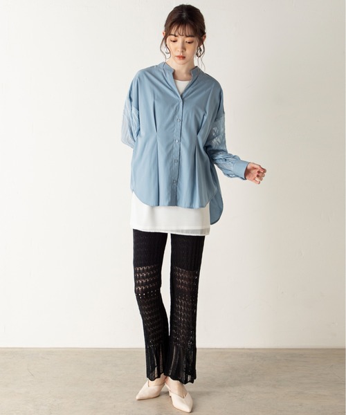 MILLION CARATS（ミリオンカラッツ）の「透け感が爽やかな印象を与えるオープンワークニットパンツ（その他パンツ・レディース・ブラック/ベージュ/ライトグリーン・FREE）」の9枚目の写真