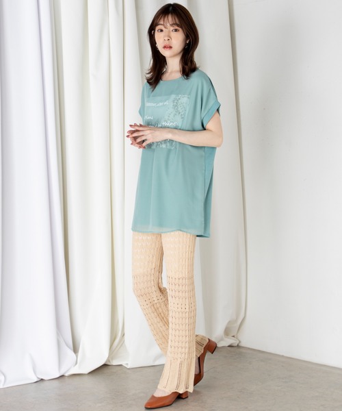 MILLION CARATS（ミリオンカラッツ）の「透け感が爽やかな印象を与えるオープンワークニットパンツ（その他パンツ・レディース・ブラック/ベージュ/ライトグリーン・FREE）」の12枚目の写真