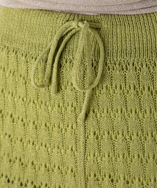 MILLION CARATS（ミリオンカラッツ）の「透け感が爽やかな印象を与えるオープンワークニットパンツ（その他パンツ・レディース・ブラック/ベージュ/ライトグリーン・FREE）」の17枚目の写真