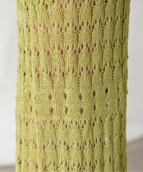 MILLION CARATS（ミリオンカラッツ）の「透け感が爽やかな印象を与えるオープンワークニットパンツ（その他パンツ・レディース・ブラック/ベージュ/ライトグリーン・FREE）」の18枚目の写真