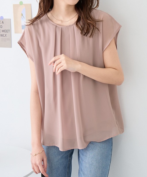 alotta(アロッタ)の「インナー付シフォンブラウス(シャツ/ブラウス・レディース・ピンク/ブラック/オフホワイト/グレイッシュベージュ/ミント/ネイビー/コバルトブルー/ベビーピンク/ライトグレー・LARGE/XX-LARGE/X-LARGE/XXXX-LARGE/MEDIUM/XXX-LARGE)」の8枚目の写真