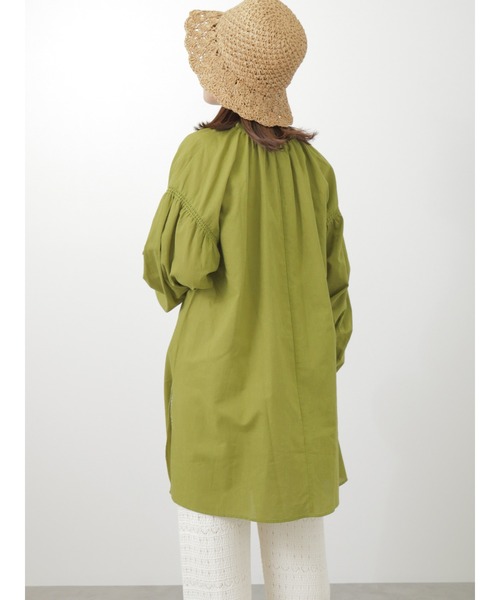 ehka sopo（エヘカソポ）の「ボリュームスリーブチュニック（チュニック・レディース・オフホワイト/ブラック/グリーン・ﾌﾘ-）」の10枚目の写真
