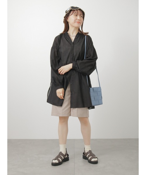 ehka sopo（エヘカソポ）の「ボリュームスリーブチュニック（チュニック・レディース・オフホワイト/ブラック/グリーン・ﾌﾘ-）」の19枚目の写真