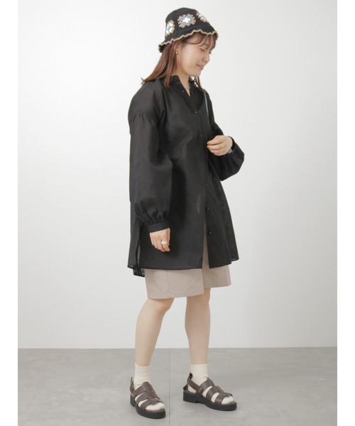 ehka sopo（エヘカソポ）の「ボリュームスリーブチュニック（チュニック・レディース・オフホワイト/ブラック/グリーン・ﾌﾘ-）」の20枚目の写真