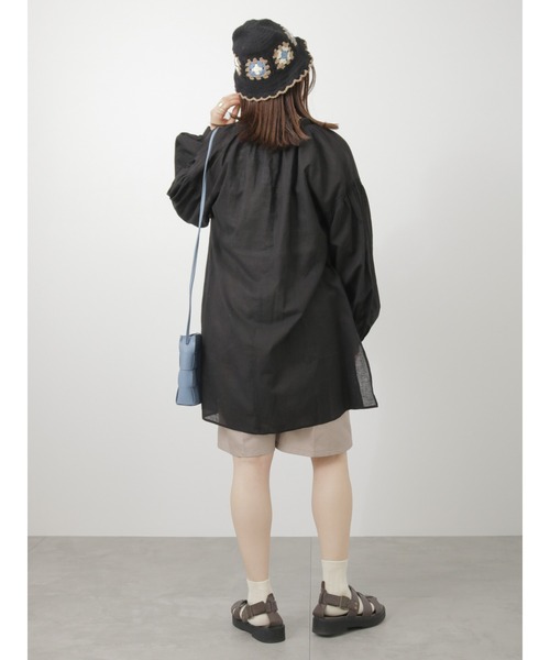 ehka sopo（エヘカソポ）の「ボリュームスリーブチュニック（チュニック・レディース・オフホワイト/ブラック/グリーン・ﾌﾘ-）」の22枚目の写真