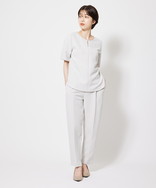Jayro(ジャイロ)の「【セットアップ対応】2WAYストレッチ1タックテーパードパンツ(その他パンツ・レディース・ライトグリーン/ネイビー/グレー系その他・L/M)」の4枚目の写真