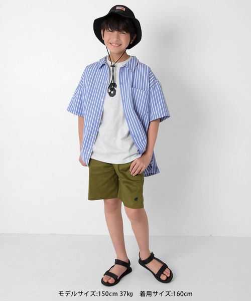 GLAZOS（グラソス）の「さらさらストライプ半袖シャツ（シャツ/ブラウス・キッズ・ブラック/ブルー・160cm/170cm/150cm/140cm）」の13枚目の写真