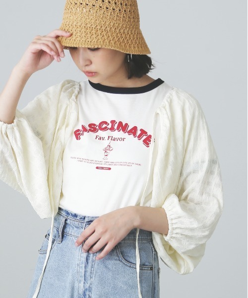 FREE'S MART（フリーズマート）の「◆ボリューム袖カットソーボレロ（カーディガン/ボレロ・レディース・イエロー/ホワイト/ブラック・FREE）」の5枚目の写真