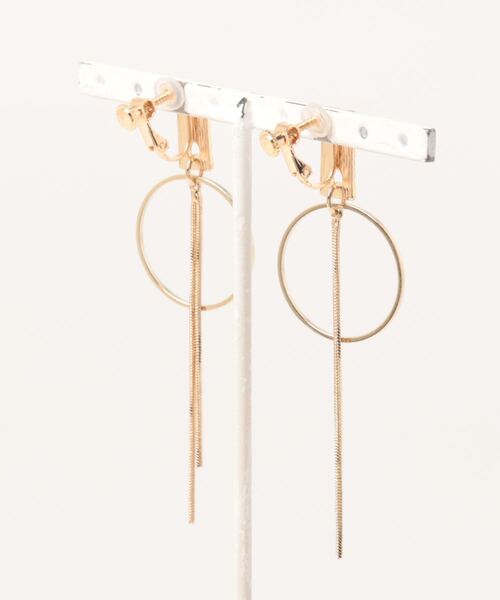 tone（トーン）の「【As】レクタングル×サークル　ロングチェーンイヤリング(MA)（イヤリング・レディース・ゴールド/ゴールド系その他2/シルバー/ゴールド系その他3・FREE）」の5枚目の写真