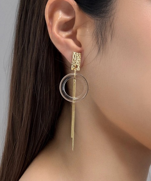 tone（トーン）の「【As】レクタングル×サークル　ロングチェーンイヤリング(MA)（イヤリング・レディース・ゴールド/ゴールド系その他2/シルバー/ゴールド系その他3・FREE）」の3枚目の写真