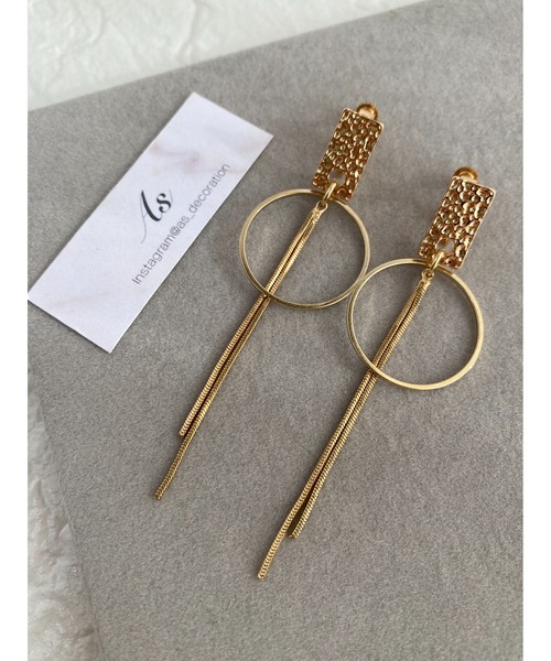 tone（トーン）の「【As】レクタングル×サークル　ロングチェーンイヤリング(MA)（イヤリング・レディース・ゴールド/ゴールド系その他2/シルバー/ゴールド系その他3・FREE）」の9枚目の写真