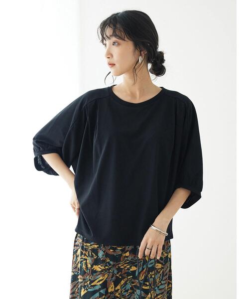CRAFT STANDARD BOUTIQUE(クラフトスタンダードブティック)の「ドルマンカットプルオーバー(Tシャツ/カットソー・レディース・ブルー/ブラック/マスタード・FREE)」の4枚目の写真