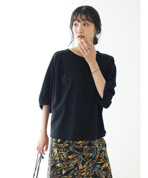 CRAFT STANDARD BOUTIQUE(クラフトスタンダードブティック)の「ドルマンカットプルオーバー(Tシャツ/カットソー・レディース・ブルー/ブラック/マスタード・FREE)」の18枚目の写真