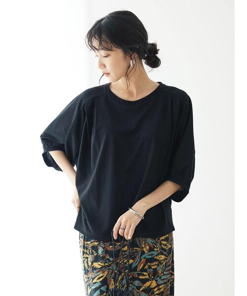 CRAFT STANDARD BOUTIQUE(クラフトスタンダードブティック)の「ドルマンカットプルオーバー(Tシャツ/カットソー・レディース・ブルー/ブラック/マスタード・FREE)」の19枚目の写真