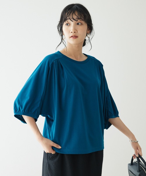 CRAFT STANDARD BOUTIQUE(クラフトスタンダードブティック)の「ドルマンカットプルオーバー(Tシャツ/カットソー・レディース・ブルー/ブラック/マスタード・FREE)」の3枚目の写真