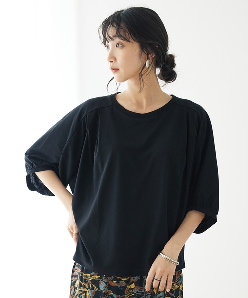 CRAFT STANDARD BOUTIQUE(クラフトスタンダードブティック)の「ドルマンカットプルオーバー(Tシャツ/カットソー・レディース・ブルー/ブラック/マスタード・FREE)」の2枚目の写真