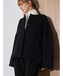 ELENDEEK | クルーネックショートコート(ノーカラージャケット)