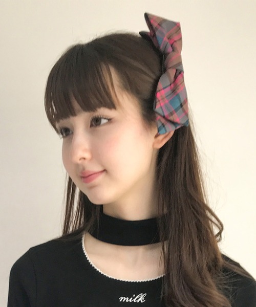 MILK（ミルク）の「TEDDY CHECK Ribbon バレッタ（バレッタ/ヘアクリップ・レディース・B/A・FREE）」の2枚目の写真