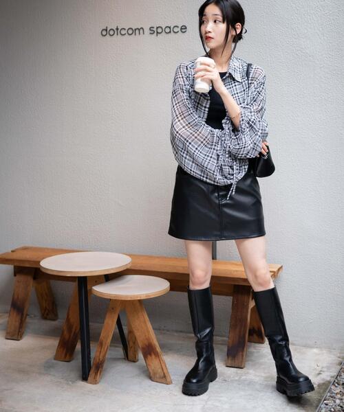 WEGO(ウィゴー)の「WEGO/ドロストチェックシアーショートシャツ(シャツ/ブラウス・レディース・ブラウン系その他2/ブラック系その他2・FREE)」の13枚目の写真