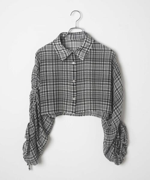 WEGO(ウィゴー)の「WEGO/ドロストチェックシアーショートシャツ(シャツ/ブラウス・レディース・ブラウン系その他2/ブラック系その他2・FREE)」の20枚目の写真