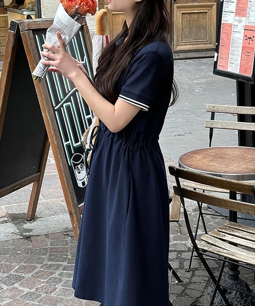 FREE STYLISTS（フリー スタイリスト）の「YUGA_YGMC ドロストウエスト　ポロワンピース（シャツワンピース・レディース・グレー/ネイビー/オフホワイト・FREE）」の17枚目の写真