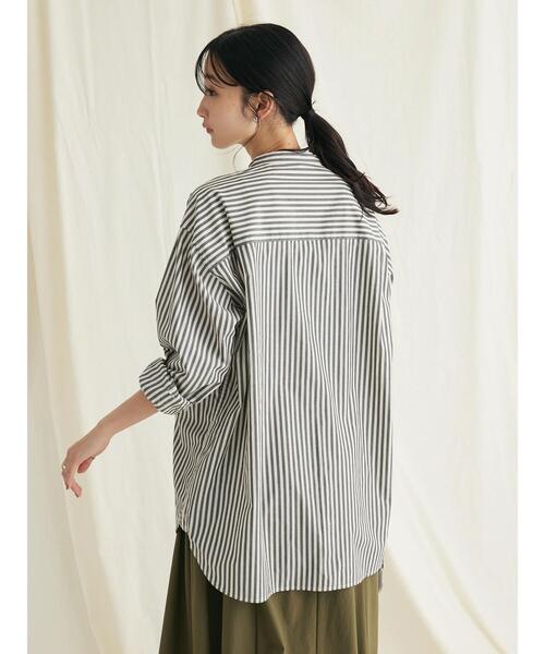 CRAFT STANDARD BOUTIQUE(クラフトスタンダードブティック)の「バンドカラーシャツ(シャツ/ブラウス・レディース・ネイビー系2/グレー系その他2/ブラウン系その他4/ブルー系その他6/オフホワイト/マルチ・L/S/M)」の9枚目の写真