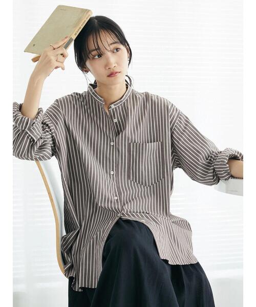 CRAFT STANDARD BOUTIQUE(クラフトスタンダードブティック)の「バンドカラーシャツ(シャツ/ブラウス・レディース・ネイビー系2/グレー系その他2/ブラウン系その他4/ブルー系その他6/オフホワイト/マルチ・L/S/M)」の20枚目の写真