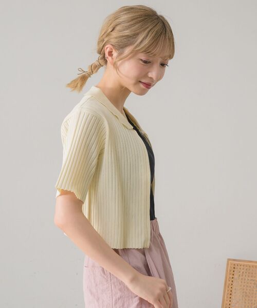 RETRO GIRL(レトロガール)の「Wジップポリニット(ニット/セーター・レディース・ブラック/グリーン/オフホワイト/イエロー・FREE)」の17枚目の写真