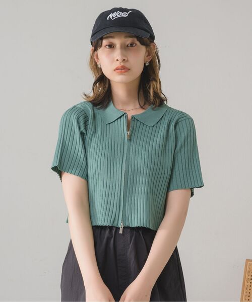 RETRO GIRL(レトロガール)の「Wジップポリニット(ニット/セーター・レディース・ブラック/グリーン/オフホワイト/イエロー・FREE)」の20枚目の写真