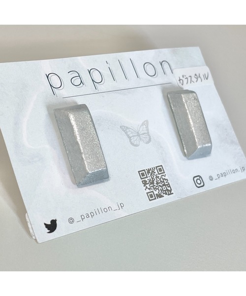 tone(トーン)の「【papillon】ガラスタイルピアス(MA)(ピアス(両耳用)・レディース・シルバー・FREE)」の2枚目の写真