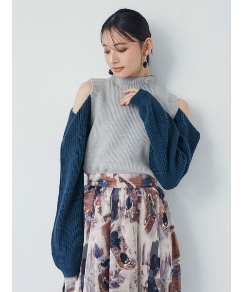 MURUA(ムルーア)の「カットスリーブニット(ニット/セーター・レディース・グリーン/ブラック/グレー・FREE)」の9枚目の写真