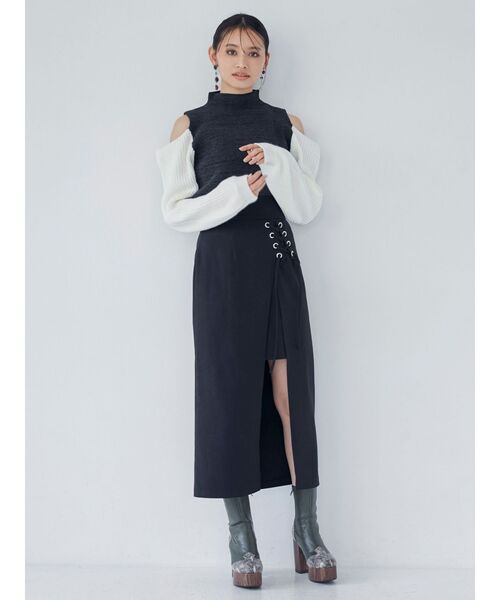 MURUA(ムルーア)の「カットスリーブニット(ニット/セーター・レディース・グリーン/ブラック/グレー・FREE)」の11枚目の写真