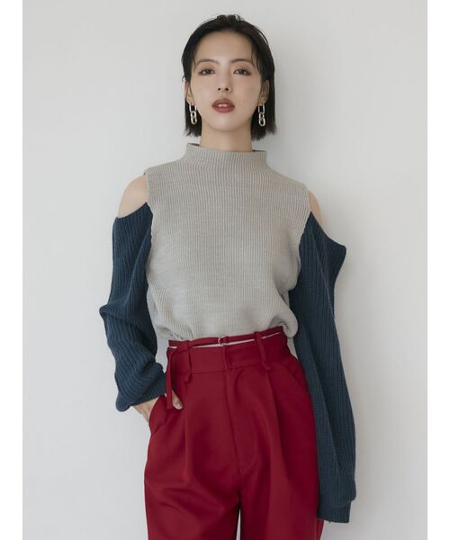 MURUA(ムルーア)の「カットスリーブニット(ニット/セーター・レディース・グリーン/ブラック/グレー・FREE)」の14枚目の写真